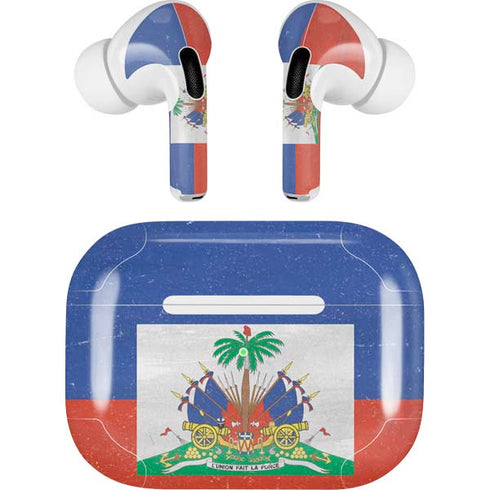 Haitian Flag Distressed AirPods Skins